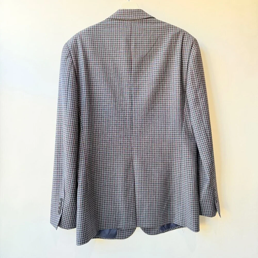 Brooks Brothers Regent Fit gingham Plaid Wool Blend Sport Coat Size 42L
